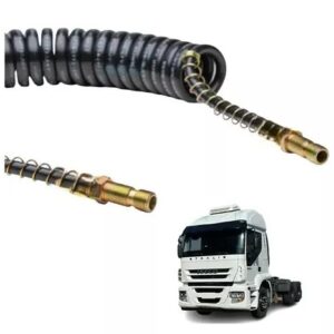 ESPIRAL DE LIGAÇÃO CAVALO CARRETA MACHO M16 X MACHO M16 LONGO PRETO 6,5M